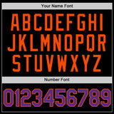 Custom Black Purple-Orange Authentic Throwback Basketball Jersey