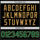 Custom Black Kelly Green-Old Gold Authentic Throwback Basketball Jersey