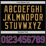 Custom Black Purple-Old Gold Authentic Throwback Basketball Jersey