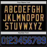 Custom Black Royal-Old Gold Authentic Throwback Basketball Jersey