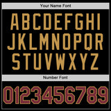 Custom Black Burgundy-Old Gold Authentic Throwback Basketball Jersey