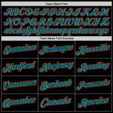 Custom Black Teal-Orange Authentic Throwback Basketball Jersey