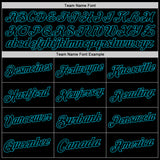 Custom Black Teal Authentic Throwback Basketball Jersey