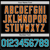 Custom Black Teal-Texas Orange Authentic Throwback Basketball Jersey