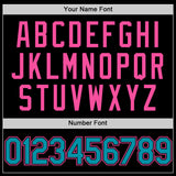 Custom Black Teal-Pink Authentic Throwback Basketball Jersey