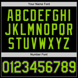 Custom Black Neon Green-Purple Authentic Throwback Basketball Jersey