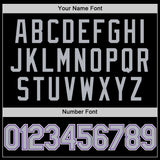 Custom Black Gray-Purple Authentic Throwback Basketball Jersey