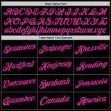 Custom Black Deep Pink Authentic Throwback Basketball Jersey