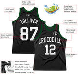 Custom Black White Authentic Throwback Basketball Jersey