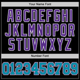 Custom Black Teal Purple-White Authentic Throwback Basketball Jersey