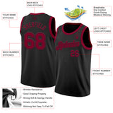 Custom Black Maroon Authentic Basketball Jersey