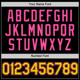 Custom Black Yellow-Pink Authentic Basketball Jersey