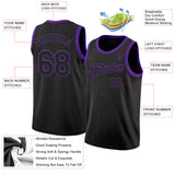 Custom Black Purple Authentic Basketball Jersey