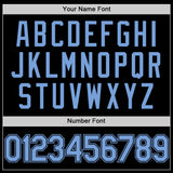 Custom Black Light Blue Authentic Basketball Jersey