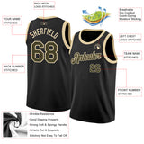 Custom Black Olive-Cream Authentic Basketball Jersey