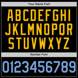 Custom Black Light Blue-Gold Authentic Basketball Jersey