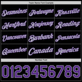 Custom Black Purple-Gray Authentic Basketball Jersey