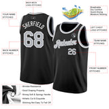 Custom Black Gray-White Authentic Basketball Jersey
