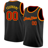 Custom Black Red-Gold Authentic Basketball Jersey