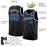 Custom Black Royal-White Authentic Basketball Jersey