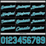 Custom Black Teal-White Authentic Basketball Jersey