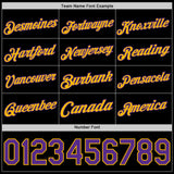 Custom Black Purple-Gold Authentic Basketball Jersey