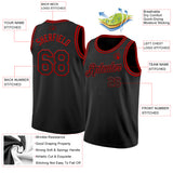 Custom Black Red Authentic Basketball Jersey
