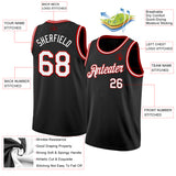 Custom Black White-Red Authentic Basketball Jersey