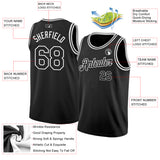 Custom Black White Authentic Basketball Jersey