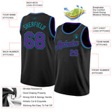 Custom Black Purple-Teal Authentic Basketball Jersey