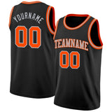 Custom Black Orange-Gray Authentic Basketball Jersey