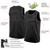 Custom Black Steel Gray Authentic Basketball Jersey