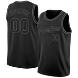 Custom Black Steel Gray Authentic Basketball Jersey