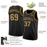 Custom Black Old Gold Authentic Basketball Jersey