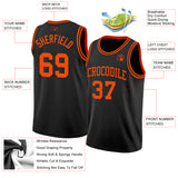 Custom Black Orange Authentic Basketball Jersey