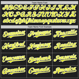 Custom Black Neon Yellow-White Authentic Baseball Jersey