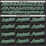 Custom Black Green-White Authentic Baseball Jersey