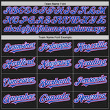 Custom Black Deep Pink Thunder Blue-White Authentic Baseball Jersey