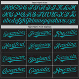 Custom Black Teal Authentic Baseball Jersey