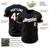 Custom Black White Powder Blue-Orange Authentic Baseball Jersey