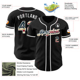 Custom Black Vintage USA Flag-White Authentic Baseball Jersey