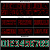 Custom Black Kelly Green White-Red Authentic Football Jersey