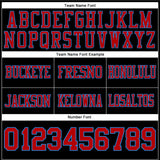 Custom Black Red-Powder Blue Authentic Football Jersey