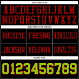 Custom Black Neon Green-Red Authentic Football Jersey