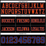 Custom Black Royal-Orange Authentic Football Jersey
