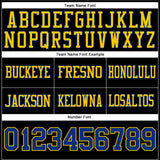 Custom Black Royal-Yellow Authentic Football Jersey