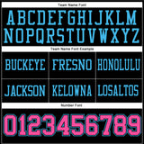 Custom Black Pink-Sky Blue Authentic Football Jersey