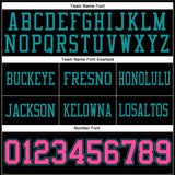 Custom Black Pink-Teal Authentic Football Jersey