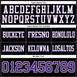 Custom Black Purple-White Authentic Football Jersey