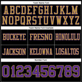 Custom Black Purple-Old Gold Authentic Football Jersey